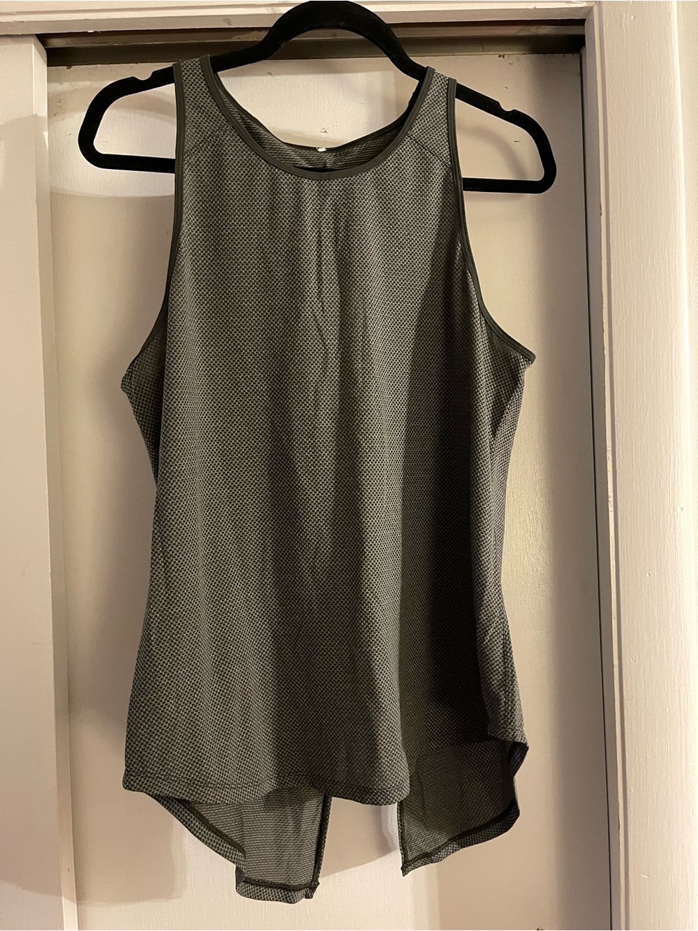 lululemon athletica Olive Green Mesh High-Low Tank